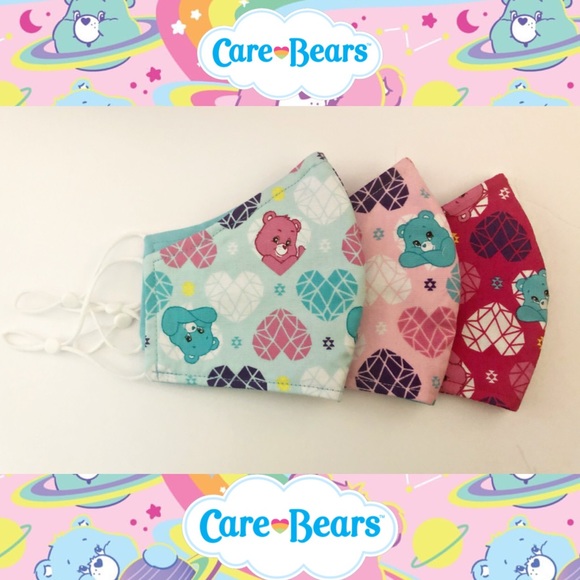 Magenta Pink Care Bears Face Mask (kids + adults) - Picture 2 of 4